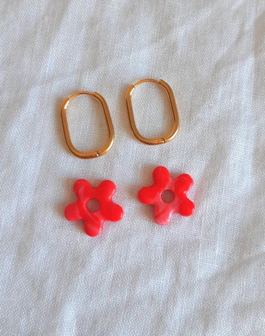 Fleurs en pâte fimo (vendues sans les créoles)