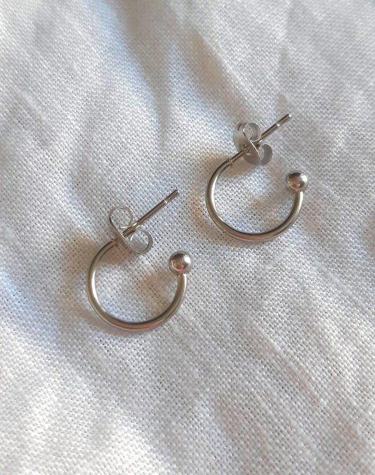 Mini créoles acier argenté 12mm (sans charms)