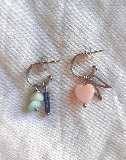Mini créoles acier argenté 12mm (sans charms)
