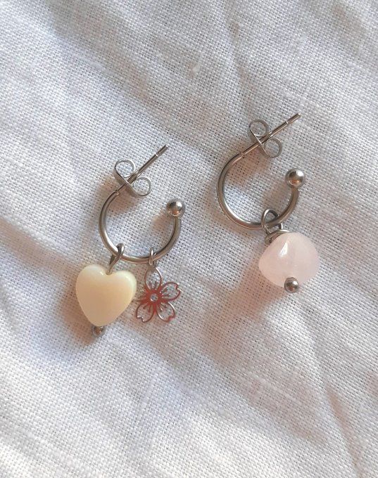 Mini créoles acier argenté 12mm (sans charms)