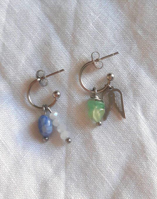 Mini créoles acier argenté 12mm (sans charms)