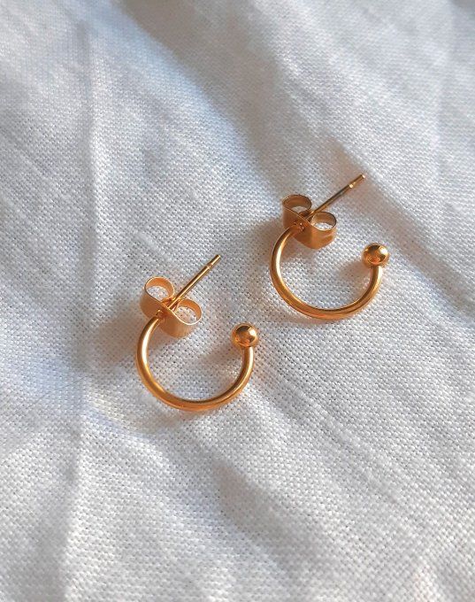 Mini créoles acier doré 12mm (sans charms)