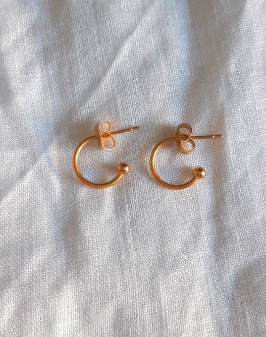 Mini créoles acier doré 12mm (sans charms)