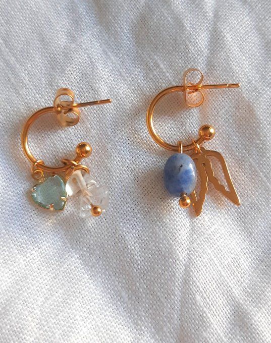 Mini créoles acier doré 12mm (sans charms)