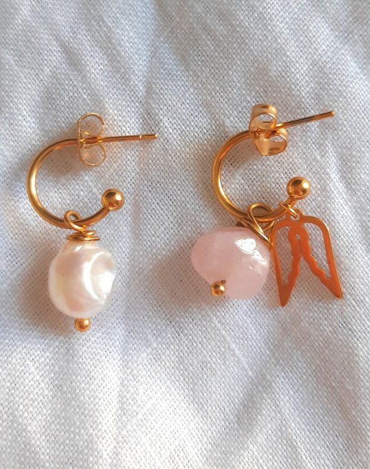 Mini créoles acier doré 12mm (sans charms)