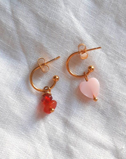 Mini créoles acier doré 12mm (sans charms)