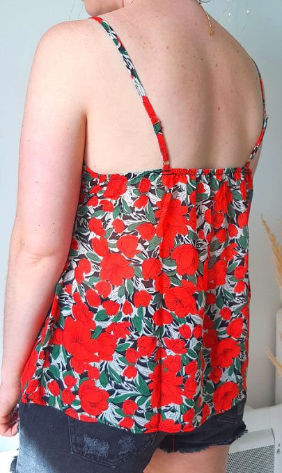 Top fleuri rouge Grenade