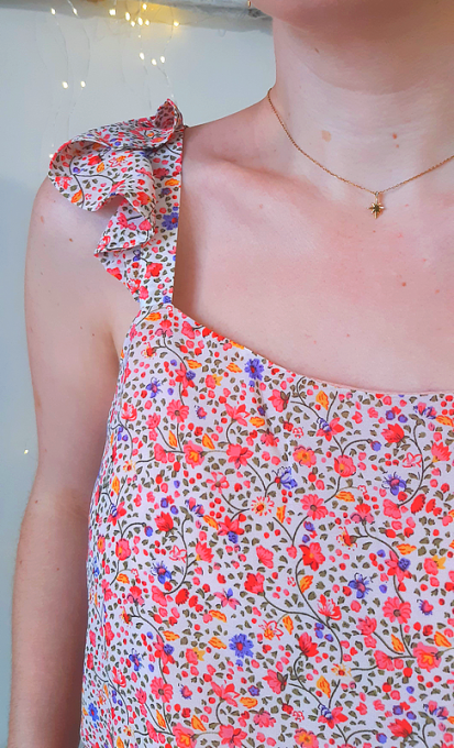 Top fleuri rose Valence